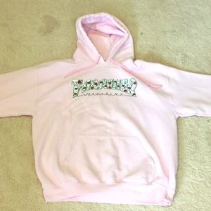 Pink THRASHER Hoodie, Thorn Design (L)